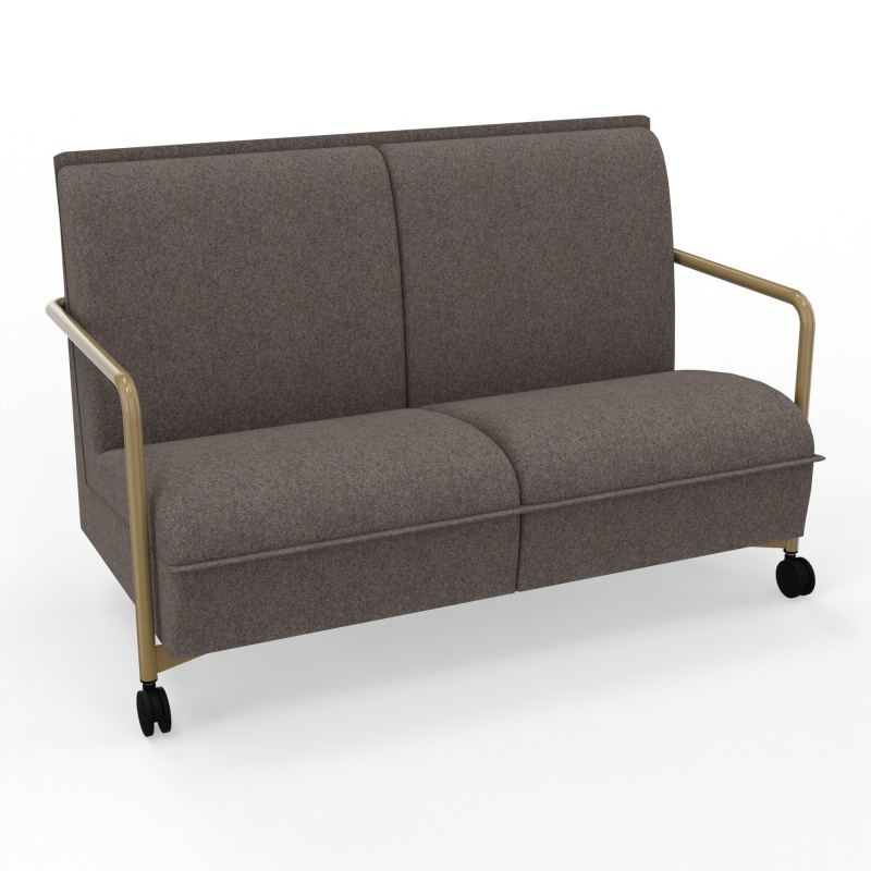 ASSISE LOUNGE MOBILE 2 PLACES AVEC DOSSIER 2 PIEDS FIXES 2 ROUES DD Z3