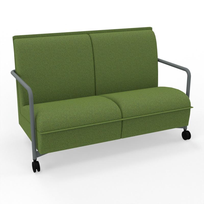 ASSISE LOUNGE MOBILE 2 PLACES AVEC DOSSIER 2 PIEDS FIXES 2 ROUES DE SU