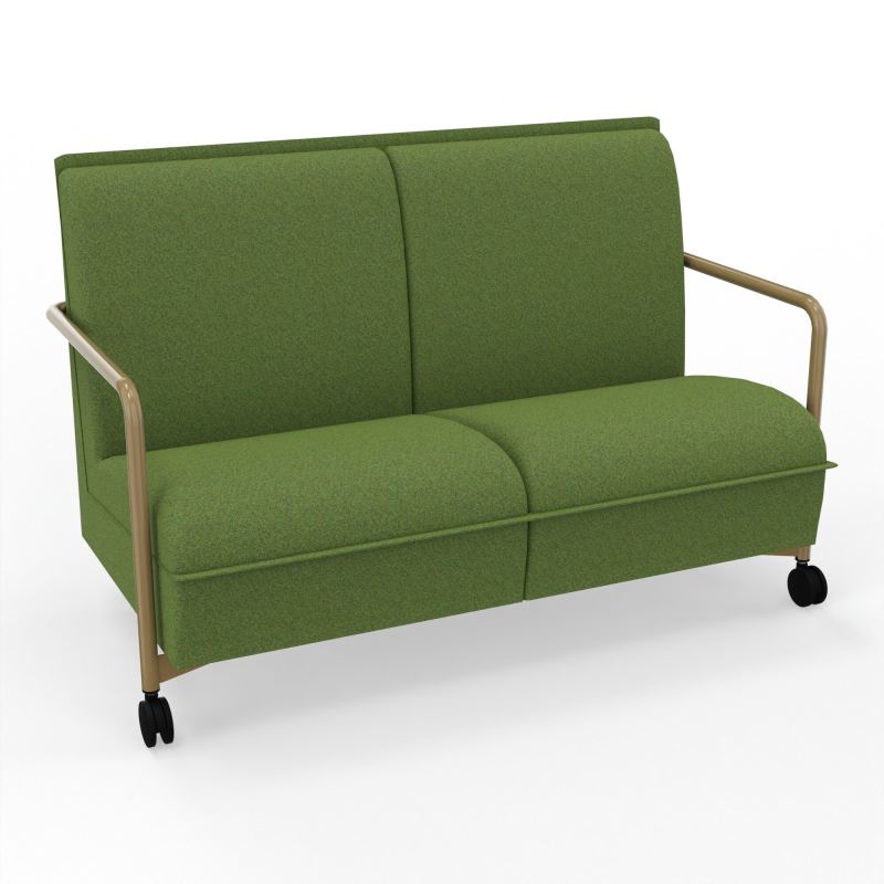 ASSISE LOUNGE MOBILE 2 PLACES AVEC DOSSIER 2 PIEDS FIXES 2 ROUES DE Z3