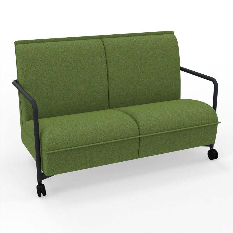 ASSISE LOUNGE MOBILE 2 PLACES AVEC DOSSIER 2 PIEDS FIXES 2 ROUES DE ZP