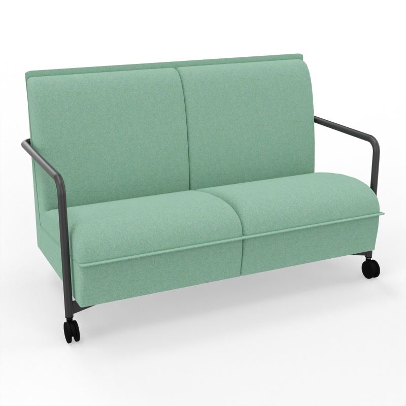 ASSISE LOUNGE MOBILE 2 PLACES AVEC DOSSIER 2 PIEDS FIXES 2 ROUES DF SC