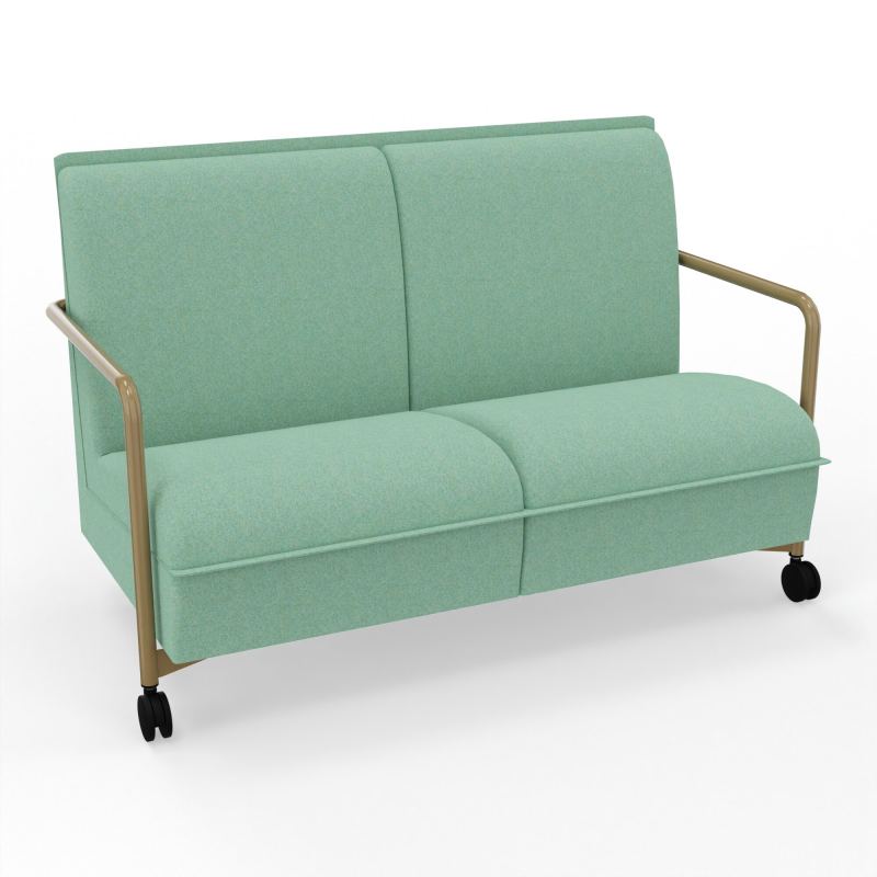 ASSISE LOUNGE MOBILE 2 PLACES AVEC DOSSIER 2 PIEDS FIXES 2 ROUES DF Z3