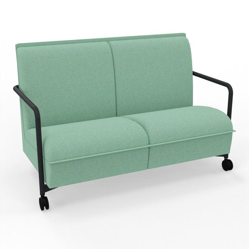 ASSISE LOUNGE MOBILE 2 PLACES AVEC DOSSIER 2 PIEDS FIXES 2 ROUES DF ZP