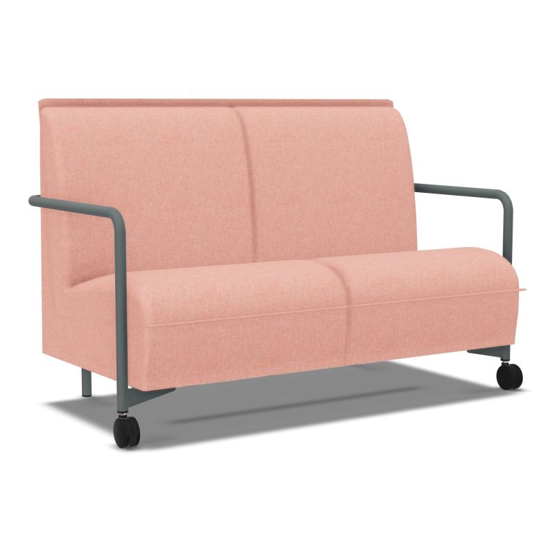 ASSISE LOUNGE MOBILE 2 PLACES AVEC DOSSIER 2 PIEDS FIXES 2 ROUES DH SU