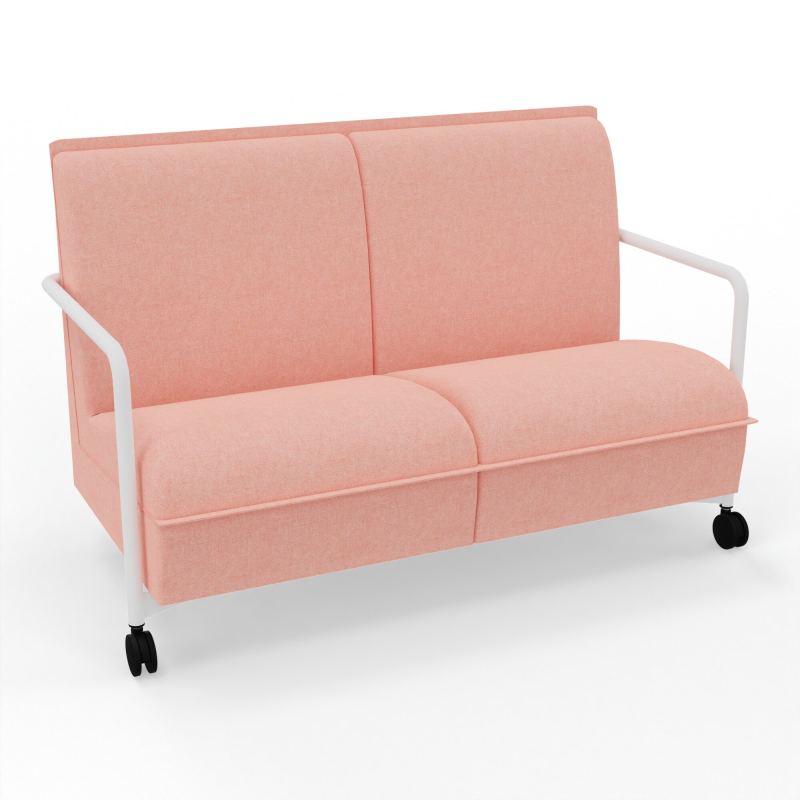 ASSISE LOUNGE MOBILE 2 PLACES AVEC DOSSIER 2 PIEDS FIXES 2 ROUES DH ZO