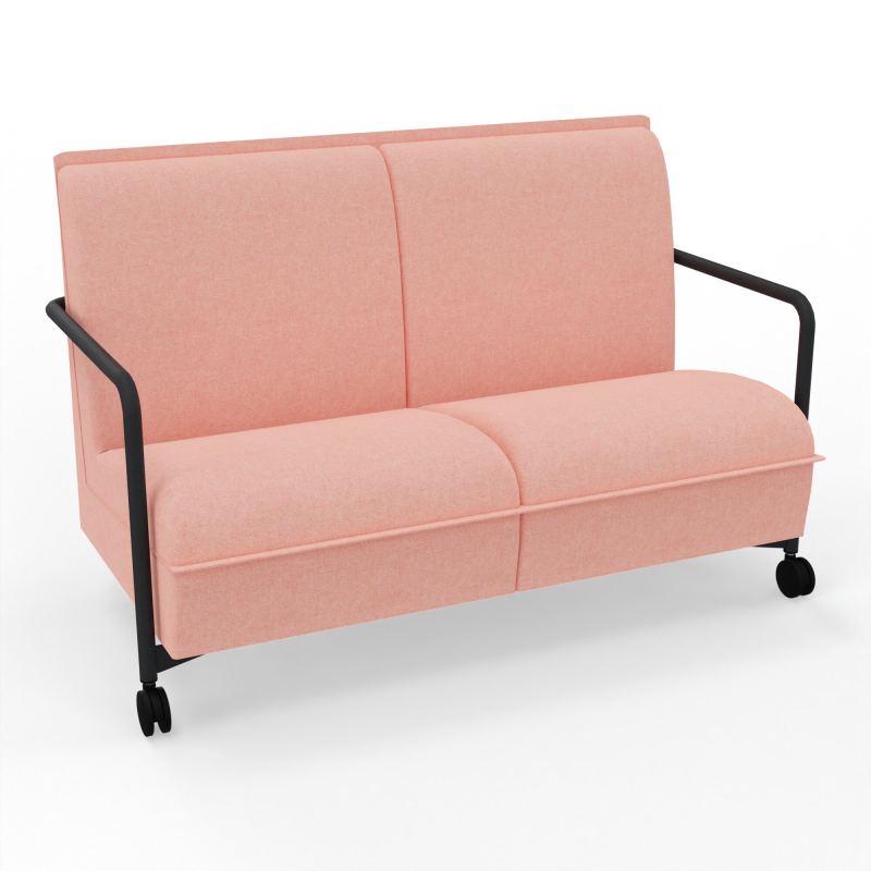 ASSISE LOUNGE MOBILE 2 PLACES AVEC DOSSIER 2 PIEDS FIXES 2 ROUES DH ZP
