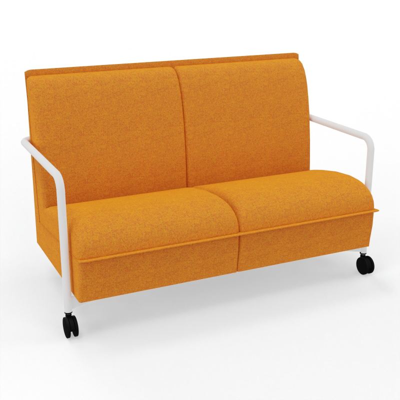 ASSISE LOUNGE MOBILE 2 PLACES AVEC DOSSIER 2 PIEDS FIXES 2 ROUES DI ZO