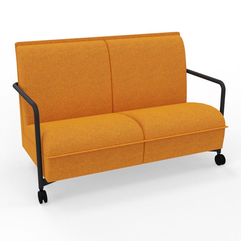 ASSISE LOUNGE MOBILE 2 PLACES AVEC DOSSIER 2 PIEDS FIXES 2 ROUES DI ZP