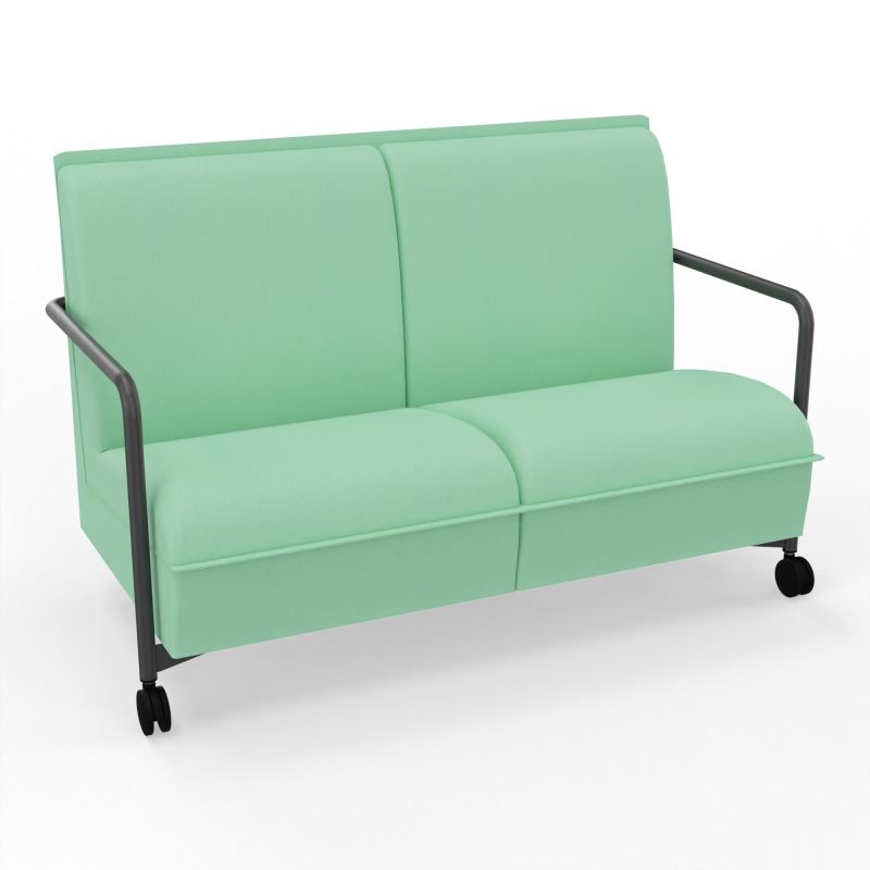ASSISE LOUNGE MOBILE 2 PLACES AVEC DOSSIER 2 PIEDS FIXES 2 ROUES E4 SC