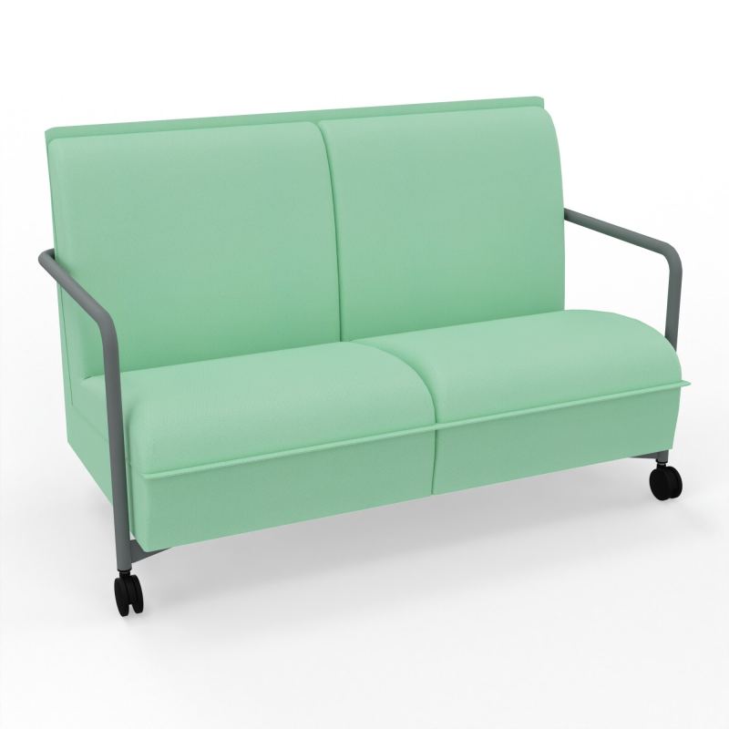 ASSISE LOUNGE MOBILE 2 PLACES AVEC DOSSIER 2 PIEDS FIXES 2 ROUES E4 SU