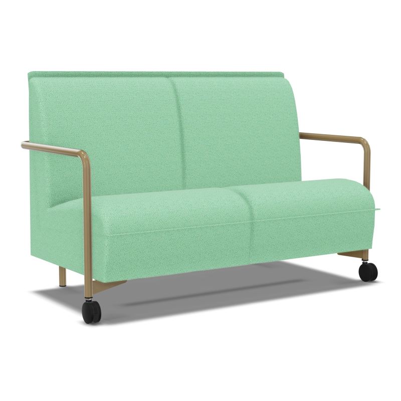 ASSISE LOUNGE MOBILE 2 PLACES AVEC DOSSIER 2 PIEDS FIXES 2 ROUES E4 Z3