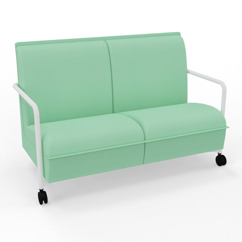 ASSISE LOUNGE MOBILE 2 PLACES AVEC DOSSIER 2 PIEDS FIXES 2 ROUES E4 ZO