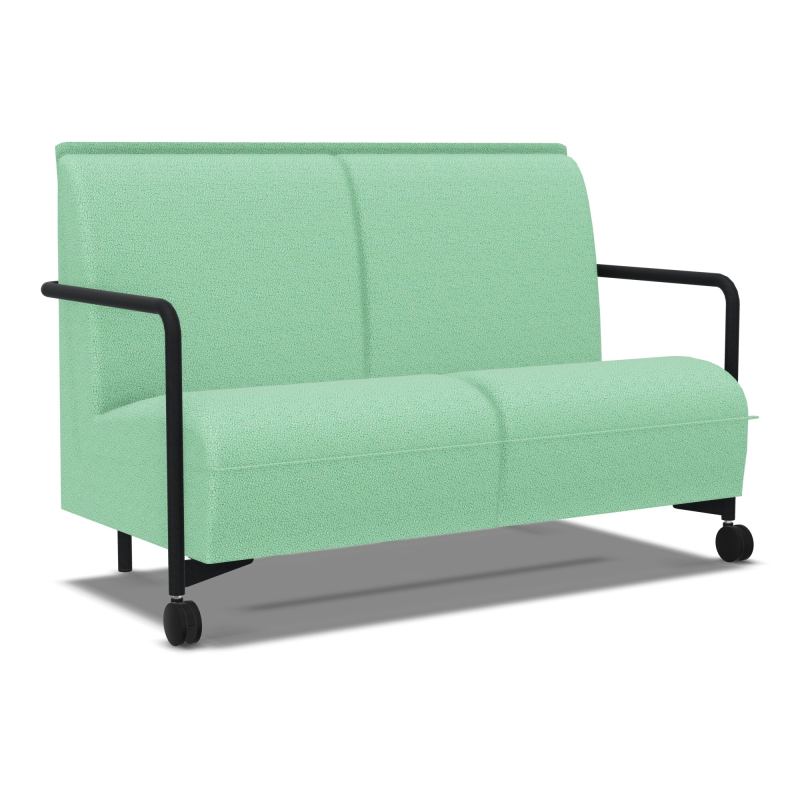 ASSISE LOUNGE MOBILE 2 PLACES AVEC DOSSIER 2 PIEDS FIXES 2 ROUES E4 ZP