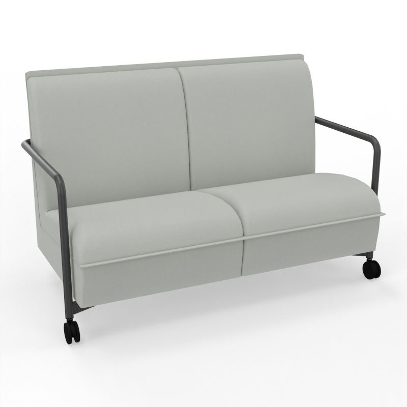 ASSISE LOUNGE MOBILE 2 PLACES AVEC DOSSIER 2 PIEDS FIXES 2 ROUES E5 SC