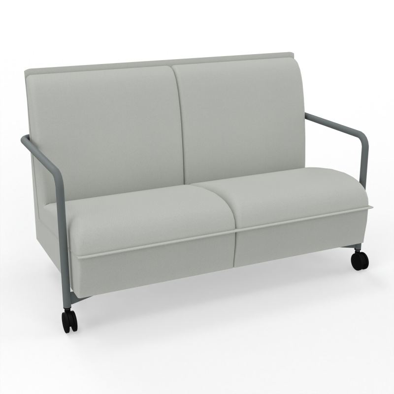 ASSISE LOUNGE MOBILE 2 PLACES AVEC DOSSIER 2 PIEDS FIXES 2 ROUES E5 SU