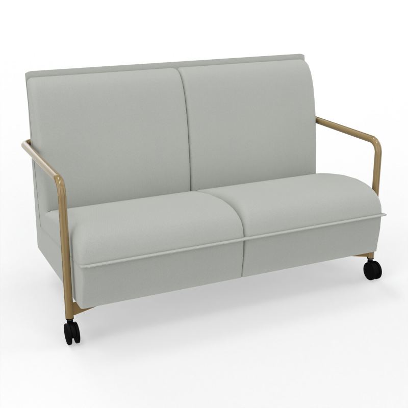 ASSISE LOUNGE MOBILE 2 PLACES AVEC DOSSIER 2 PIEDS FIXES 2 ROUES E5 Z3