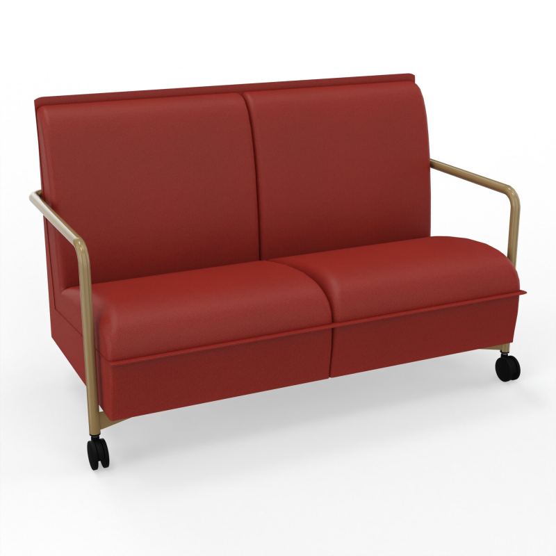 ASSISE LOUNGE MOBILE 2 PLACES AVEC DOSSIER 2 PIEDS FIXES 2 ROUES E6 Z3
