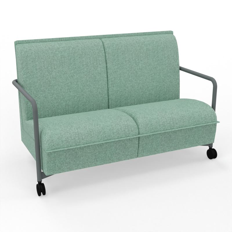 ASSISE LOUNGE MOBILE 2 PLACES AVEC DOSSIER 2 PIEDS FIXES 2 ROUES E7 SU