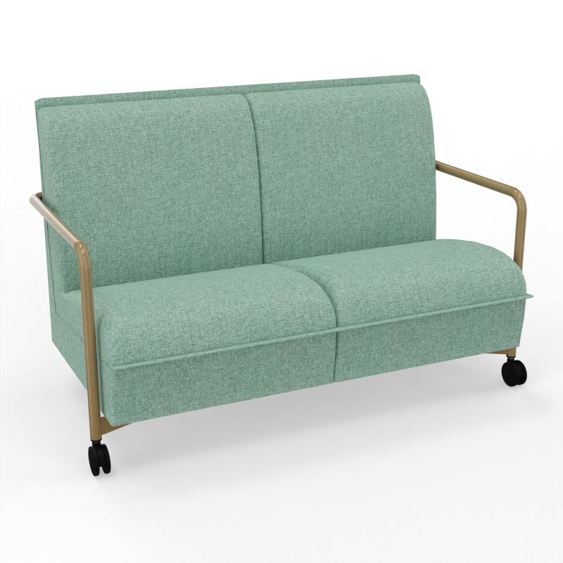ASSISE LOUNGE MOBILE 2 PLACES AVEC DOSSIER 2 PIEDS FIXES 2 ROUES E7 Z3