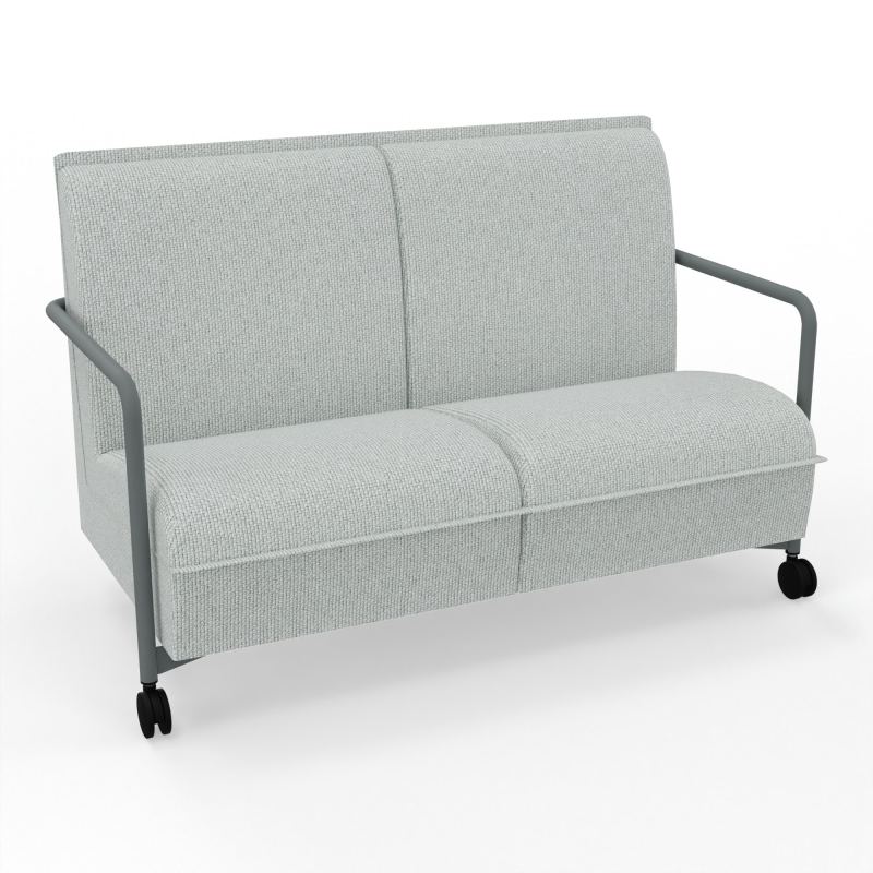 ASSISE LOUNGE MOBILE 2 PLACES AVEC DOSSIER 2 PIEDS FIXES 2 ROUES  T8 SU
