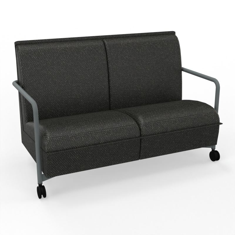 ASSISE LOUNGE MOBILE 2 PLACES AVEC DOSSIER 2 PIEDS FIXES 2 ROUES  T9 SU