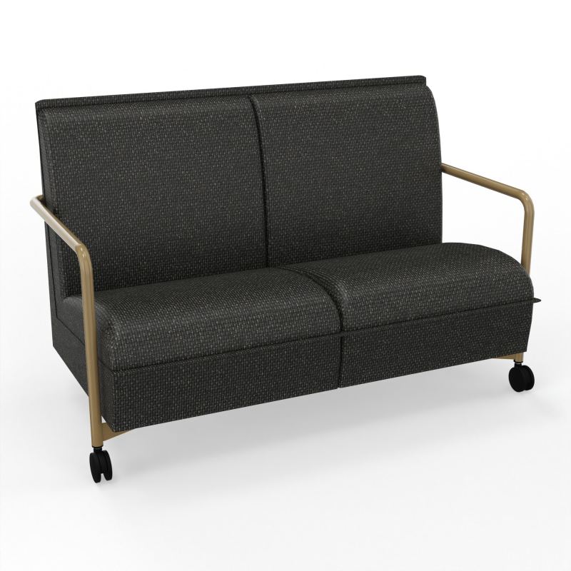 ASSISE LOUNGE MOBILE 2 PLACES AVEC DOSSIER 2 PIEDS FIXES 2 ROUES  T9 Z3