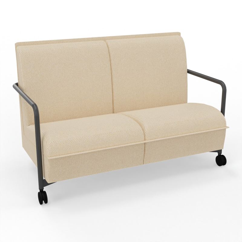 ASSISE LOUNGE MOBILE 2 PLACES AVEC DOSSIER 2 PIEDS FIXES 2 ROUES  TL SC