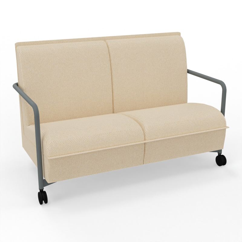 ASSISE LOUNGE MOBILE 2 PLACES AVEC DOSSIER 2 PIEDS FIXES 2 ROUES  TL SU