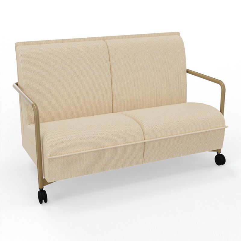 ASSISE LOUNGE MOBILE 2 PLACES AVEC DOSSIER 2 PIEDS FIXES 2 ROUES  TL Z3