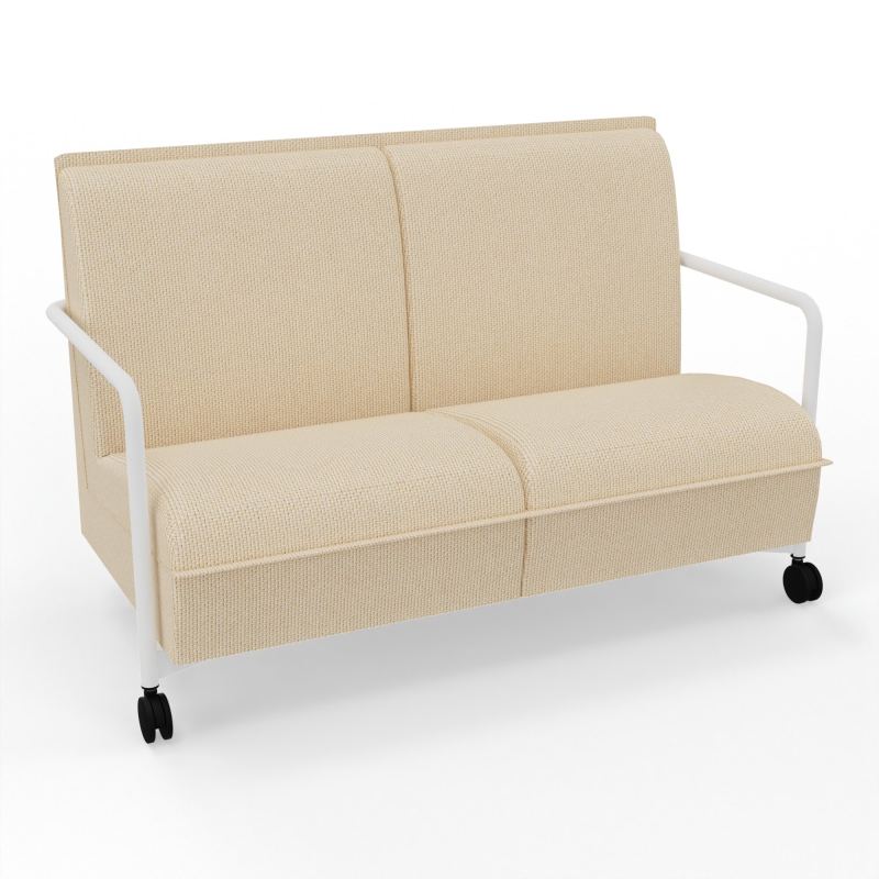 ASSISE LOUNGE MOBILE 2 PLACES AVEC DOSSIER 2 PIEDS FIXES 2 ROUES  TL ZO