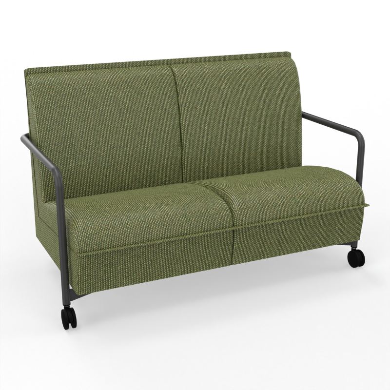 ASSISE LOUNGE MOBILE 2 PLACES AVEC DOSSIER 2 PIEDS FIXES 2 ROUES  TU SC