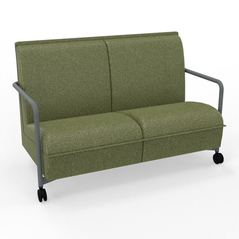 ASSISE LOUNGE MOBILE 2 PLACES AVEC DOSSIER 2 PIEDS FIXES 2 ROUES  TU SU