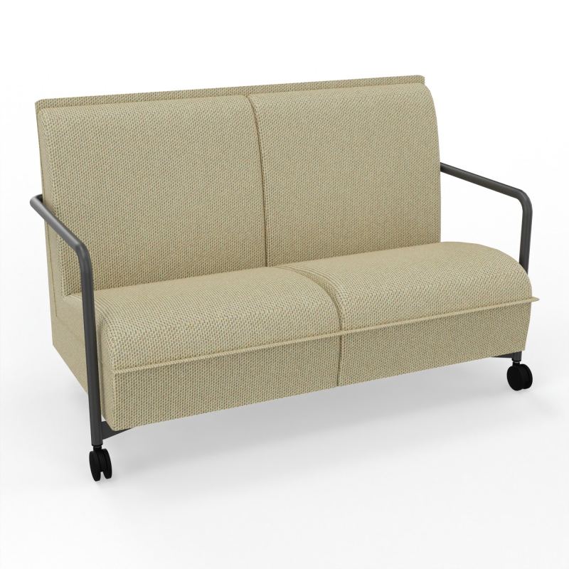 ASSISE LOUNGE MOBILE 2 PLACES AVEC DOSSIER 2 PIEDS FIXES 2 ROUES  TZ SC