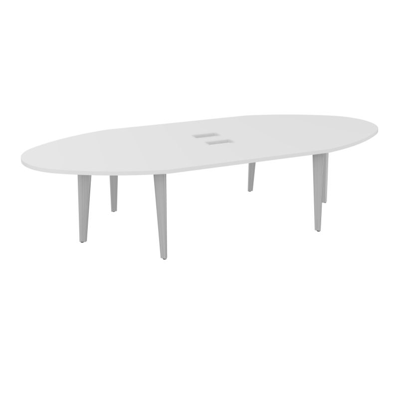 TABLE OVALE 10P L320XP140 EP30 2 PLT DRT L140+2 PLT ELLIPSES DÉC TRAPPEX4+GOULOTTE 4+2 PI