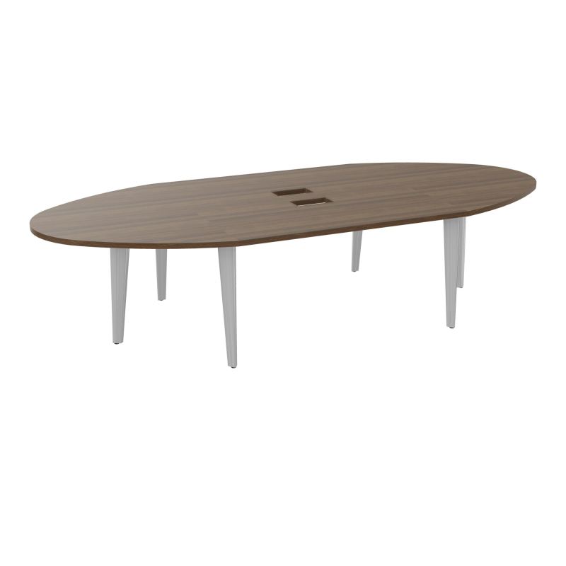 TABLE OVALE 10P L320XP140 EP30 2 PLT DRT L140+2 PLT ELLIPSES DÉC TRAPPEX4+GOULOTTE 4+2 PIE