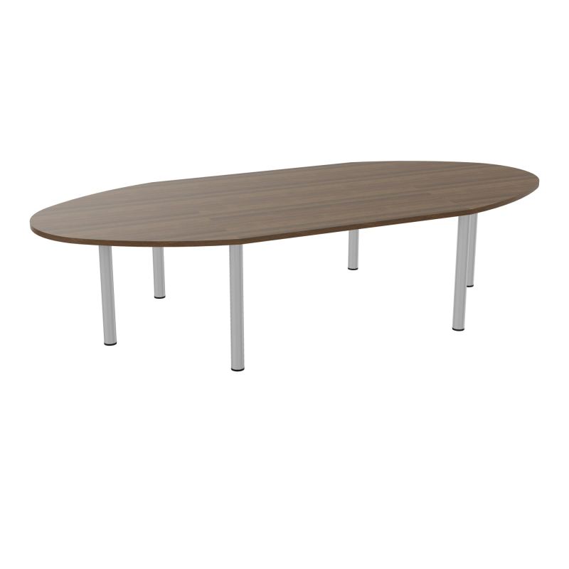 TABLE OVALE 10P L320XP140 EP30 2 PLT DRT L140+2 PLT ELLIPSES PP OBTX6 6 PIEDS METAL Ø 70 N