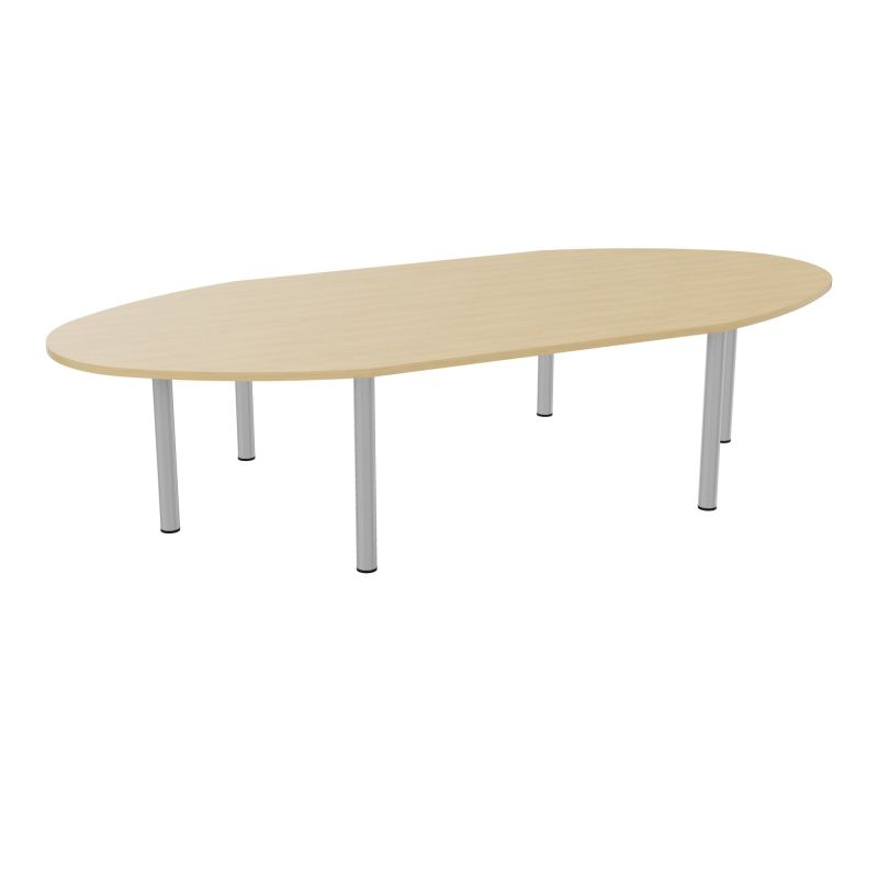 TABLE OVALE 10P L320XP140 EP30 2 PLT DRT L140+2 PLT ELLIPSES PP OBTX6 6 PIEDS METAL Ø 70 R