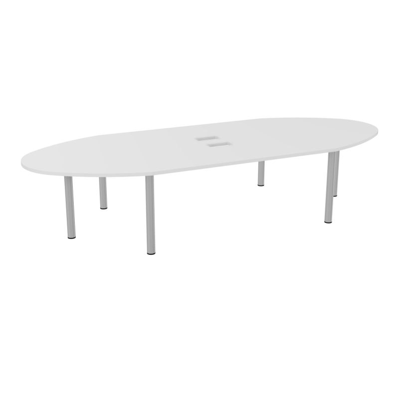 TABLE OVALE 12P L360XP140 EP30 2 PLT DRT L180+2 PLT ELLIPSES DÉC TRAPPEX4+GOULOTTE 6 PIED