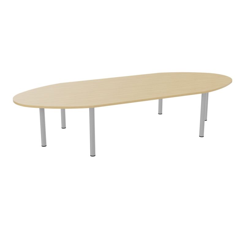 TABLE OVALE 12P L360XP140 EP30 2 PLT DRT L180+2 PLT ELLIPSES PP OBTX6 6 PIEDS METAL Ø 70 R