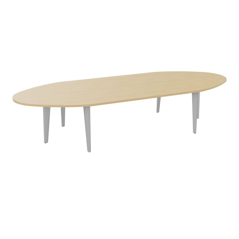 TABLE OVALE 12P L360XP140 EP30 2 PLT DRT L180+2 PLT ELLIPSES PP OBTX6 4+2 PIEDS TRIANG R1