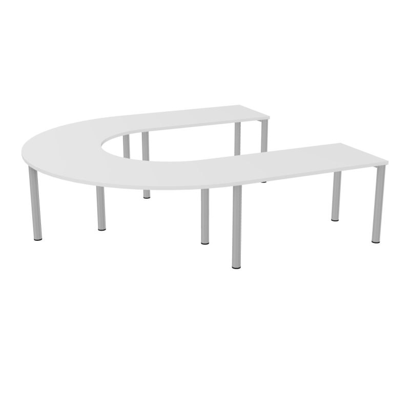 TABLE EN U 10P L275XP270 EP30 2 PLT DRT L140+2 PLT ANGLE 90° L135 PP OBTX6 10 PIEDS MÉTAL