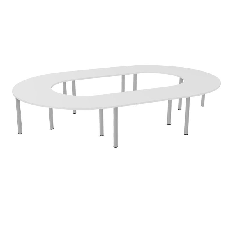 TABLE EN U FERMÉE 16P L410XP270 EP30 2 PLT DRT L140+4 PLT ANGLE 90° L135 PP OBTX8 12 PIED