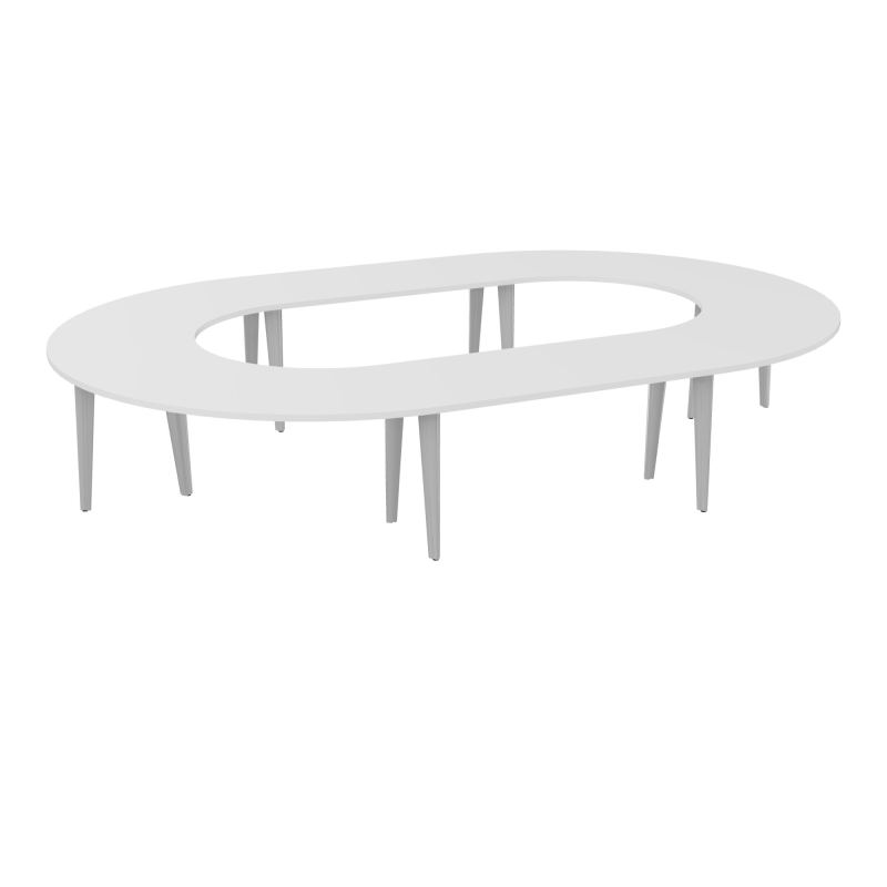 TABLE EN U FERMÉE 16P L410XP270 EP30 2 PLT DRT L140+4 PLT ANGLE 90° L135 PP OBTX8 8+4 PIE