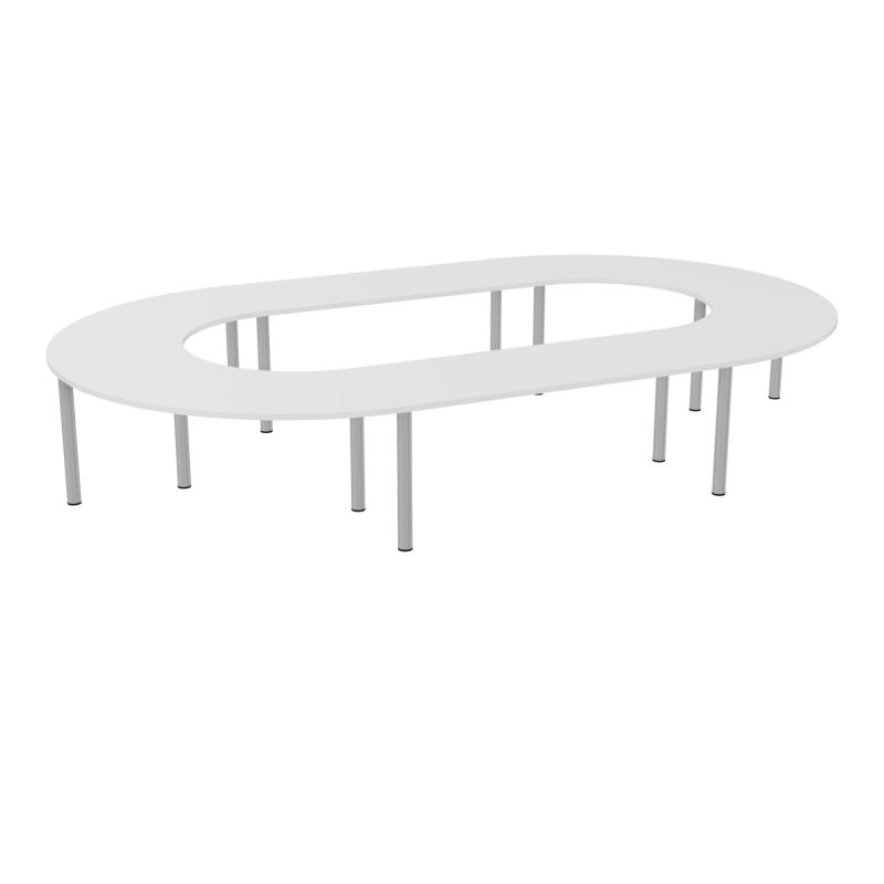 TABLE EN U FERMÉE 18P L450XP270 EP30 2 PLT DRT L180+4 PLT ANGLE 90° L135 PP OBTX8 12 PIED