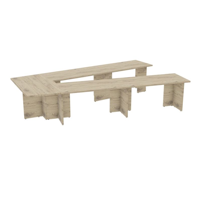 TABLE EN V 10P L356XP234 EP30 4 PLT DRT L140+1 PLT TRAPEZE EXTRE PP OBTX9 7 PIEDS PX R3 R