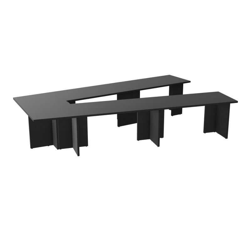 TABLE EN V 10P L356XP234 EP30 4 PLT DRT L140+1 PLT TRAPEZE EXTRE PP OBTX9 7 PIEDS PX RK R