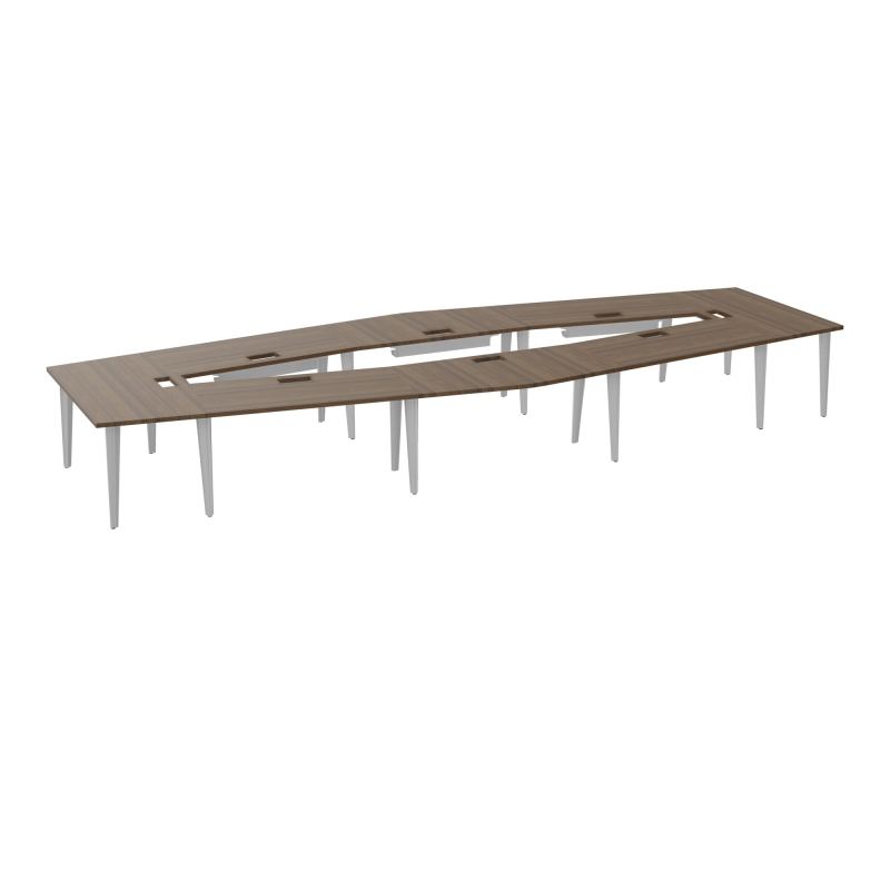 TABLE EN LOSANGE 16P L577XP217/142,5 EP30 4 PLT DRT L140+2 PLT TRAPEZE INT+2 PLT TRAPEZE