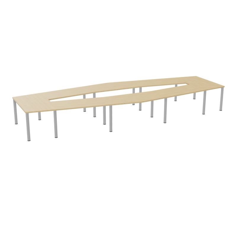 TABLE EN LOSANGE 16P L577XP217/142,5 EP30 4 PLT DRT L140+2 PLT TRAPEZE INT+2 PLT TRAPEZE