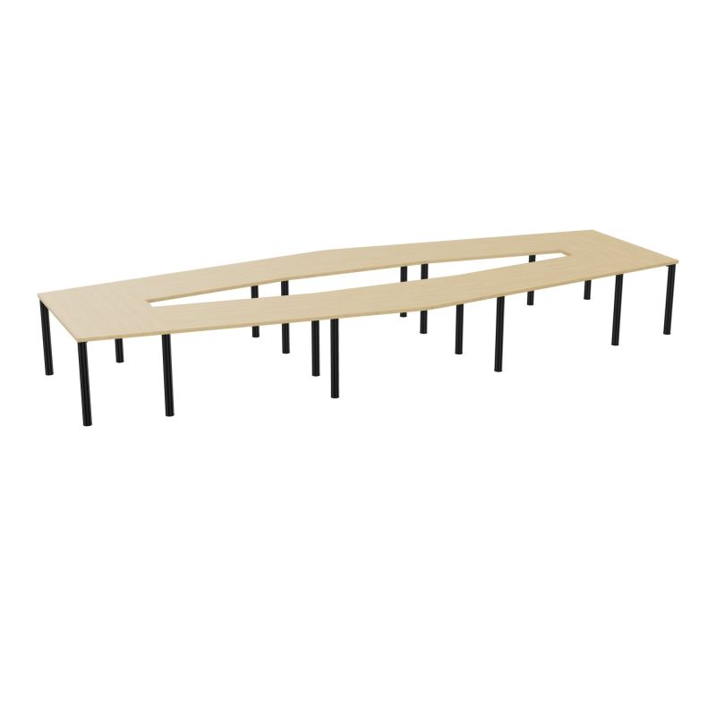 TABLE EN LOSANGE 16P L577XP217/142,5 EP30 4 PLT DRT L140+2 PLT TRAPEZE INT+2 PLT TRAPEZE
