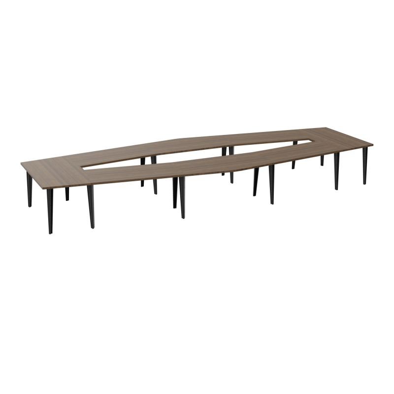 TABLE EN LOSANGE 16P L577XP217/142,5 EP30 4 PLT DRT L140+2 PLT TRAPEZE INT+2 PLT TRAPEZE